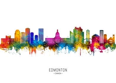 Edmonton Skyline Watercolor