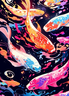 Vibrant Koi Fish Scene