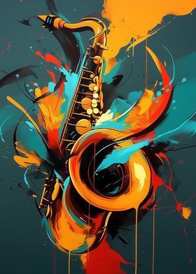 Saxophone - Abstract Art