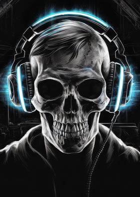 Skull with Headphones