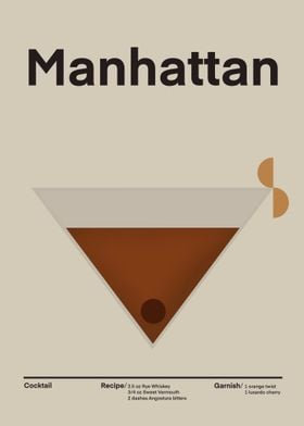 Manhattan Cocktail Illustration