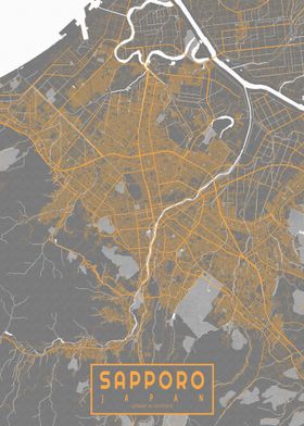 Sapporo City Map Bauhaus