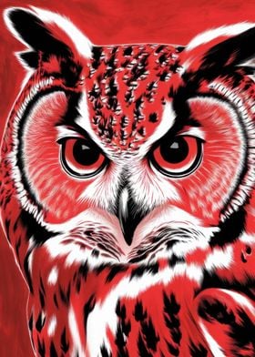 Red Owl Portrait