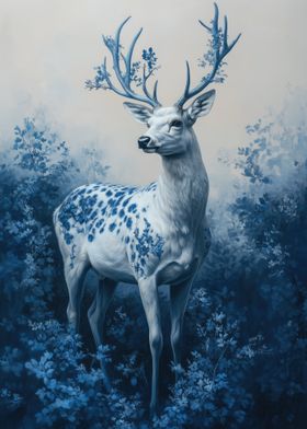 White Deer In Forest