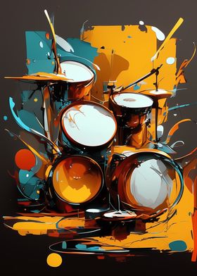 Abstract Drum Set