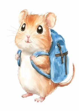 Cute Hamster with Backpack