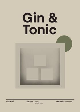 Gin & Tonic Cocktail Poster