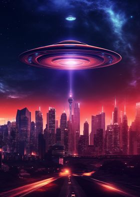 UFO Over Cityscape