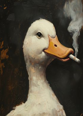 Smoking Duck Painting