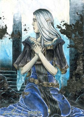 Elven Royal in Blue Gown