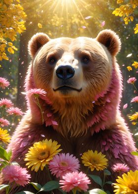 Bear in a Flower Field