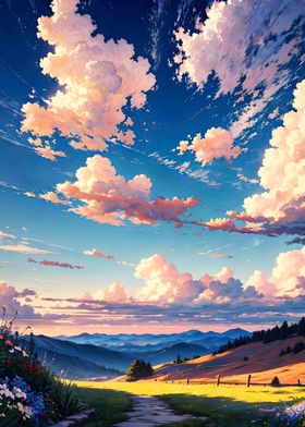 Anime Landscape with Clouds