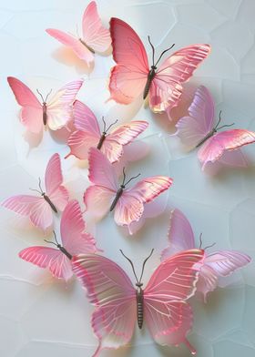 Pink Butterfly Wall Decor