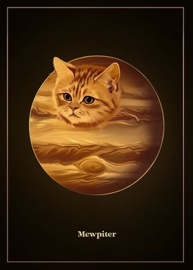 Mewpiter Jupiter Cat in Space