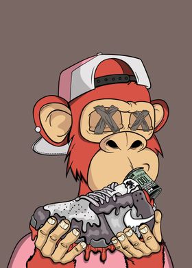 Monkey with Sneaker and Cash