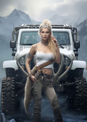 Scandinavian girl and SUV