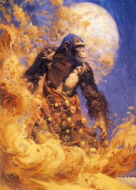 King Monkey in Golden Mist