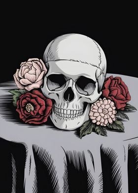 Skull with Roses