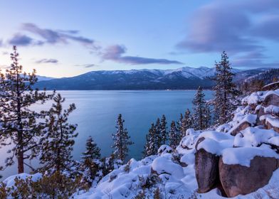 Snowy  Lake Tahoe