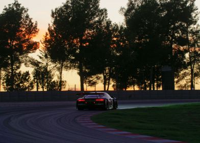 Audi R8 GT3 Race Car Sunset