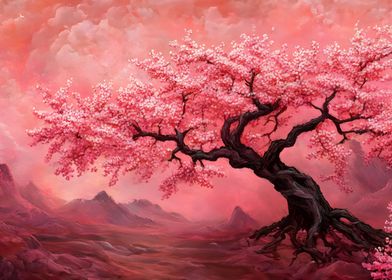 Pink Sakura Tree Landscape