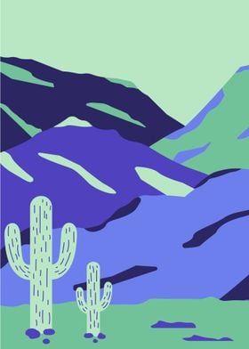 Cactus Mountain Landscape