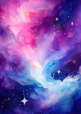 Cosmic Watercolor Galaxy