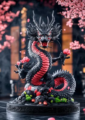 Black Dragon Statue