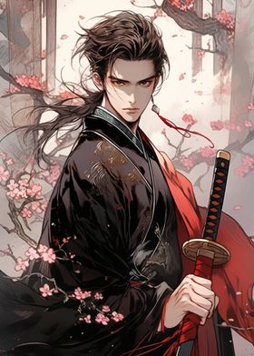 Anime Samurai with Sword