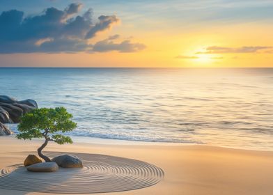 Zen Garden Beach Sunset