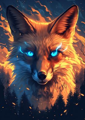 Fiery Fox Nature Forest