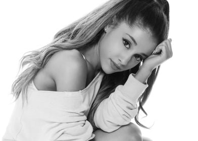 Ariana Grande Black and White Portrait