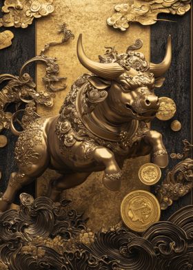 Golden Bitcoin Bull