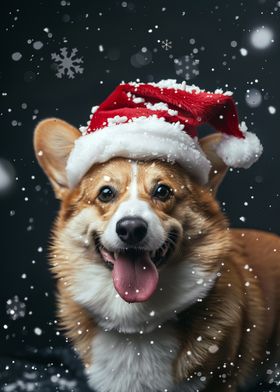 Pembroke Welsh Corgi Santa Hat