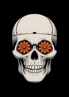 Floral Skull Illustration