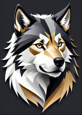 Geometric Wolf Portrait