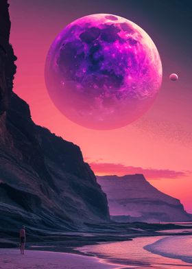 Pink Moon Landscape