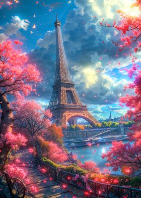 Eiffel Tower Paris Springtime