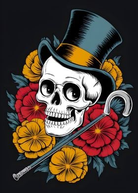 Skull With Flowers