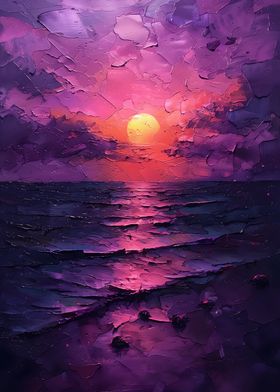 Purple Sunset Seascape