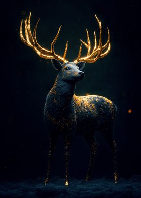 Golden Stag Deer