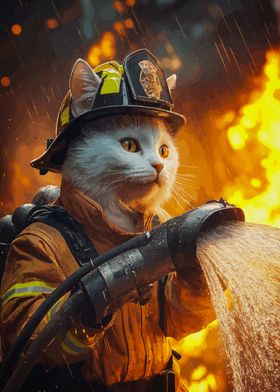 Firefighter Cat