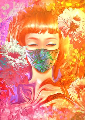 Floral Mask Woman