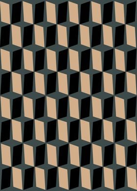  Modern Geometric Cube Pattern in Black and Beige