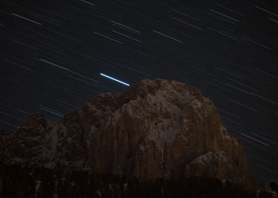 Star Trails Over Mountain