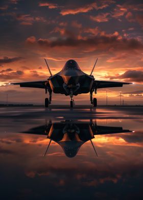 F-35 Lightning II at Sunset