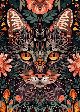 Cat in Flowers