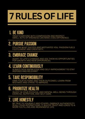 7 Rules of Life Poster