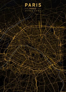 Paris Golden City Map