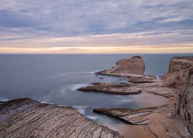 Coastal Rock Formations at Sunset